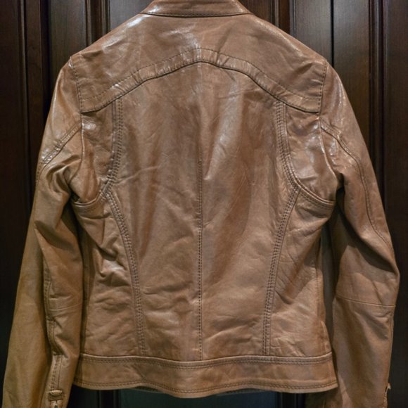 HUGO BOSS Orange Leather Jacket - Picture 4 of 8